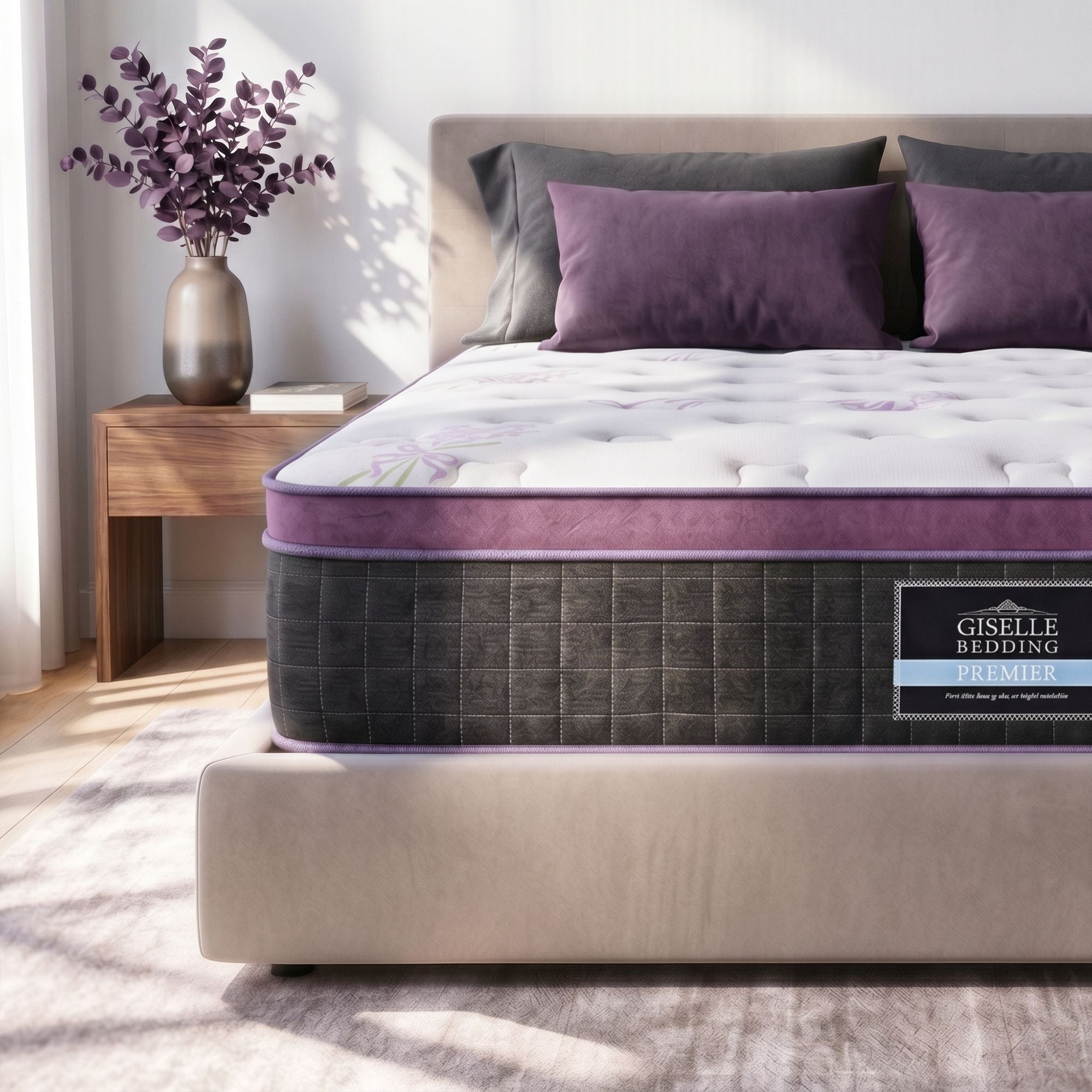 King Euro Top Firm Pocket Spring Mattress with Edge Support - Purple - Furniture > Mattresses > King Size Mattress - Rivercity House & Home Co. (ABN 18 642 972 209) - Affordable Modern Furniture Australia