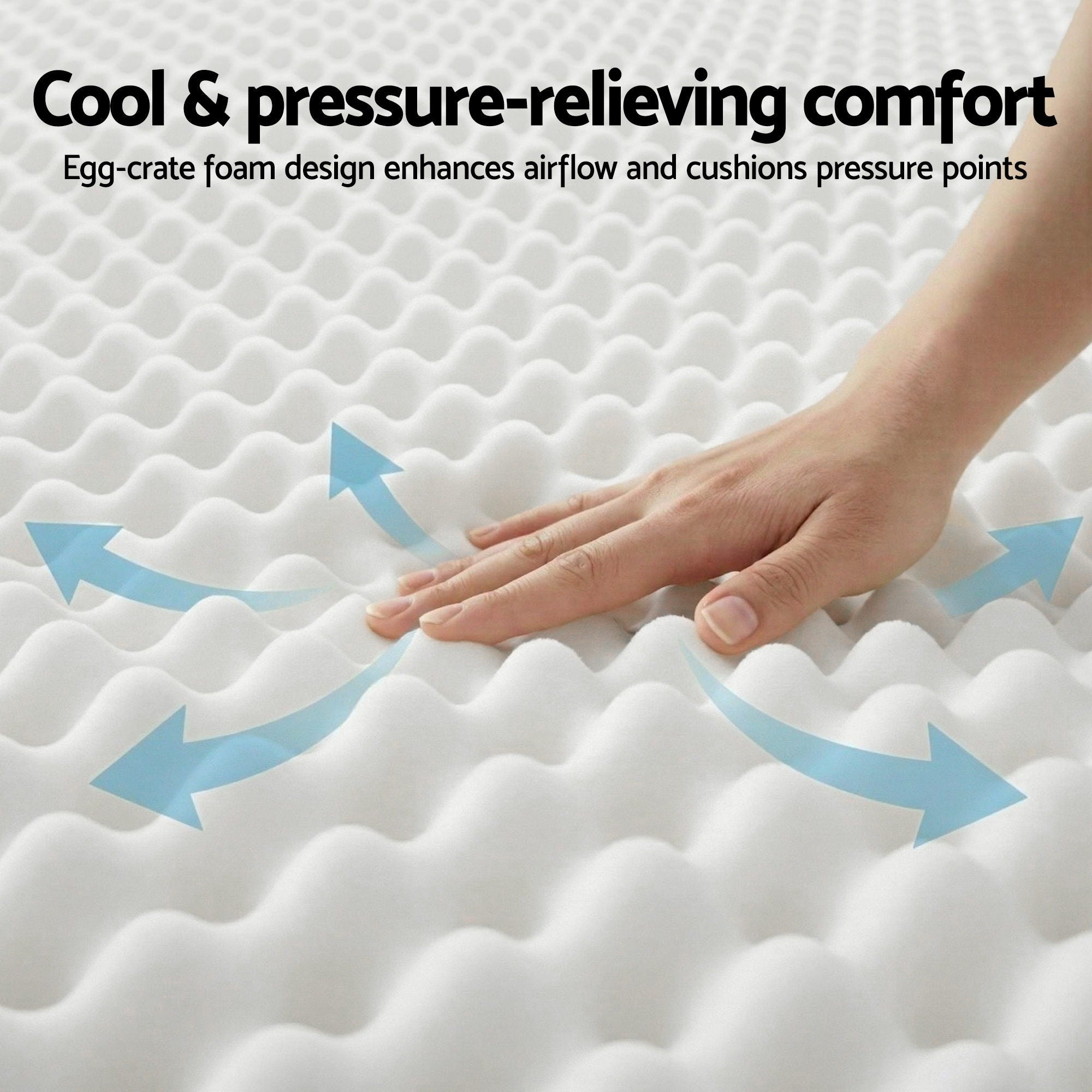 King Mattress 20cm with Reinforced Edge Support Egg - Crate Foam - Furniture > Mattresses > King Size Mattress - Rivercity House & Home Co. (ABN 18 642 972 209) - Affordable Modern Furniture Australia