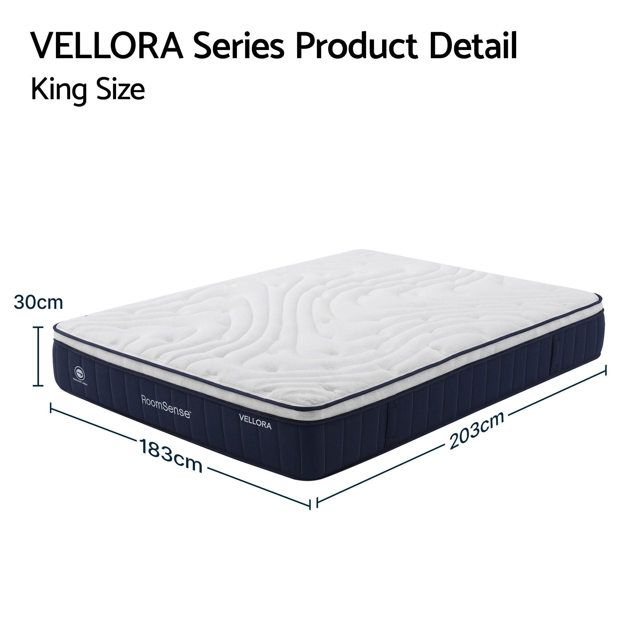 King Mattress , 30cm Medium Firm Hybrid Mattress with Latex Lumbar Support for Back Pain Relief , Pocket Spring Mattress King Size in a Box - Furniture > Mattresses > King Size Mattress - Rivercity House & Home Co. (ABN 18 642 972 209) - Affordable Modern Furniture Australia