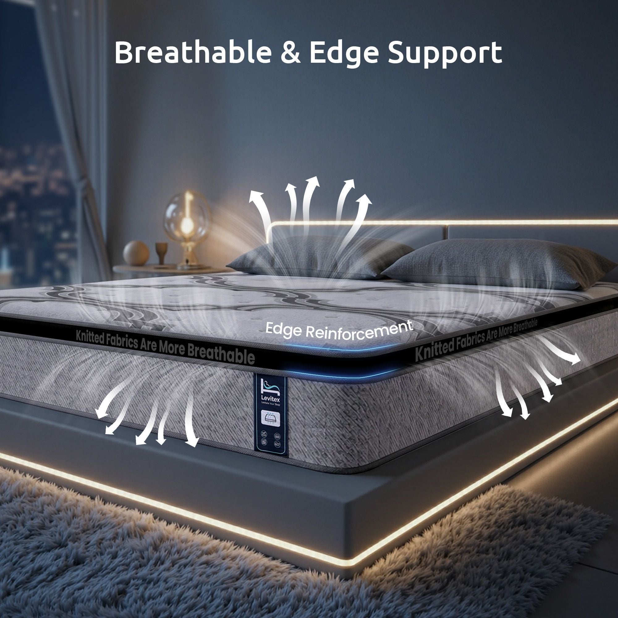 King Mattress 34 cm 5 - Zone Pocket Spring with Latex & Memory Foam or Extra Lumbar & Shoulder Support - Furniture > Mattresses > King Size Mattress - Rivercity House & Home Co. (ABN 18 642 972 209) - Affordable Modern Furniture Australia