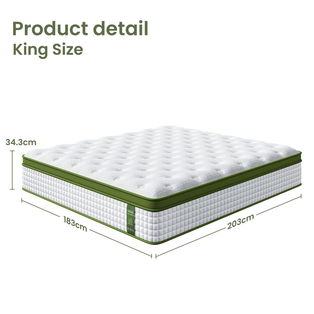 King Mattress 34cm Medium - Hybrid Mattress for Pressure Relief Motion Isolation - Furniture > Mattresses > King Size Mattress - Rivercity House & Home Co. (ABN 18 642 972 209) - Affordable Modern Furniture Australia