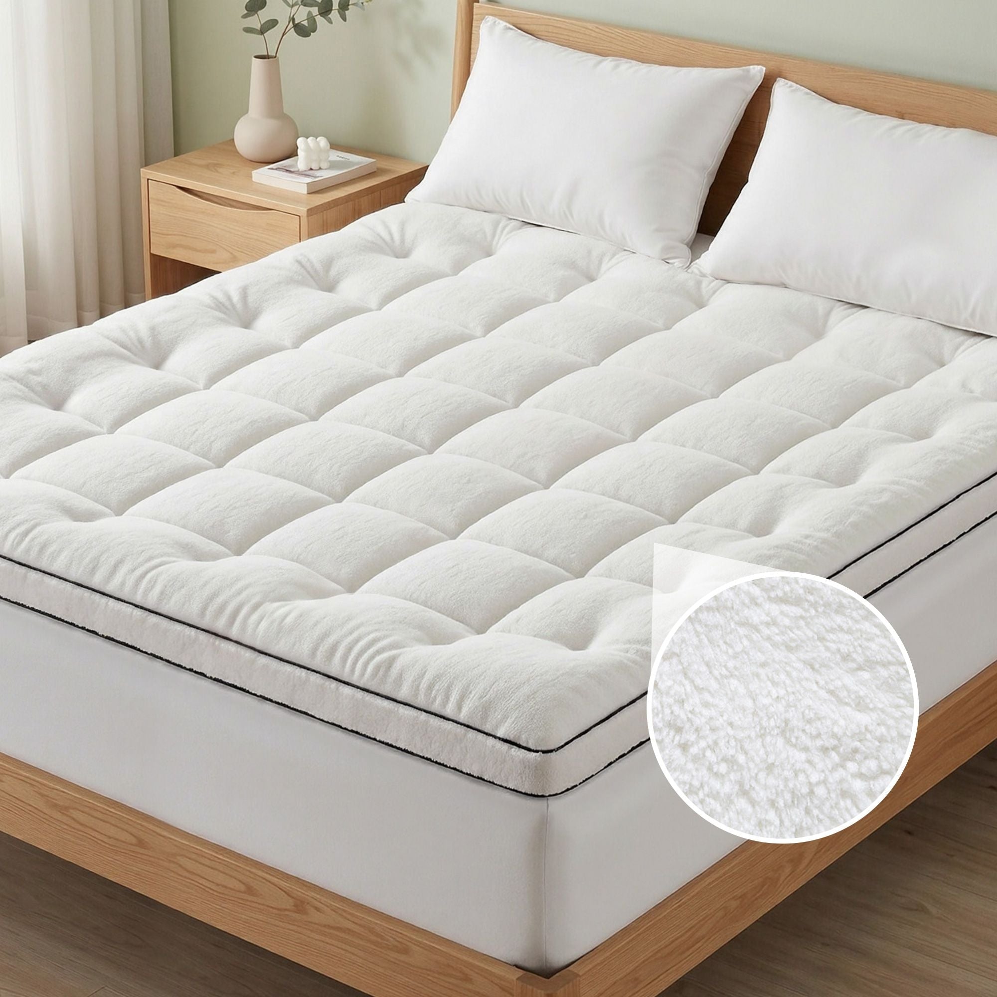 King Mattress Topper 5cm Coral Fleece - Furniture > Mattresses > Mattress Toppers - Rivercity House & Home Co. (ABN 18 642 972 209) - Affordable Modern Furniture Australia