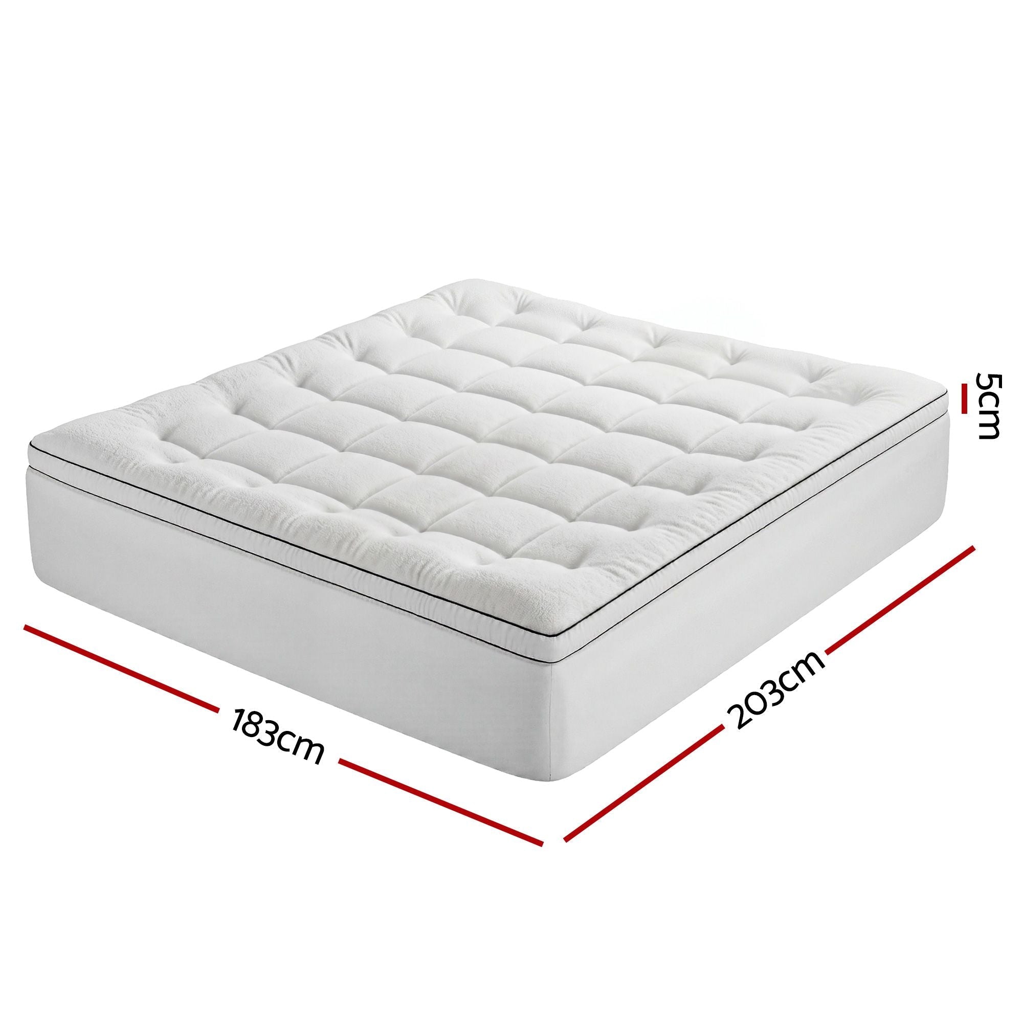 King Mattress Topper 5cm Coral Fleece - Furniture > Mattresses > Mattress Toppers - Rivercity House & Home Co. (ABN 18 642 972 209) - Affordable Modern Furniture Australia
