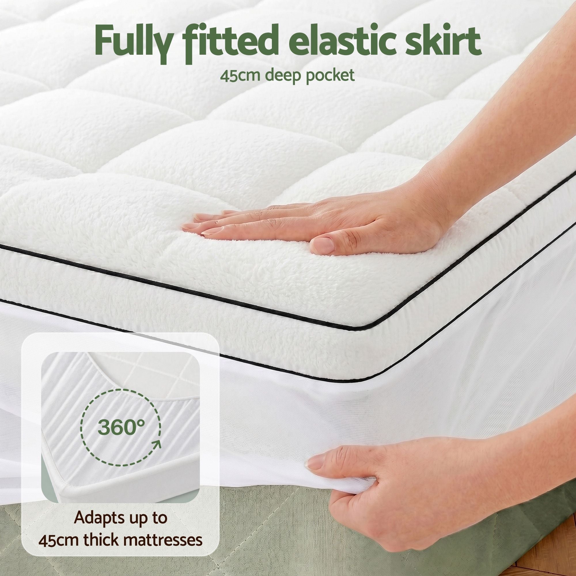 King Mattress Topper 5cm Coral Fleece - Furniture > Mattresses > Mattress Toppers - Rivercity House & Home Co. (ABN 18 642 972 209) - Affordable Modern Furniture Australia