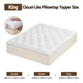 King Pillow Top Mattress Topper 5cm Thick 1300GSM White Duck Feather - White
