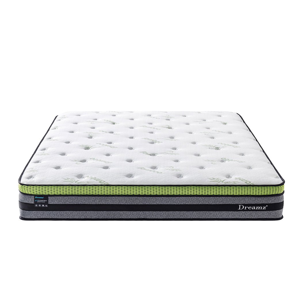 King Pocket Spring Mattress with Cool Gel - White, Grey, Green - Rivercity House & Home Co. (ABN 18 642 972 209) - Affordable Modern Furniture Australia