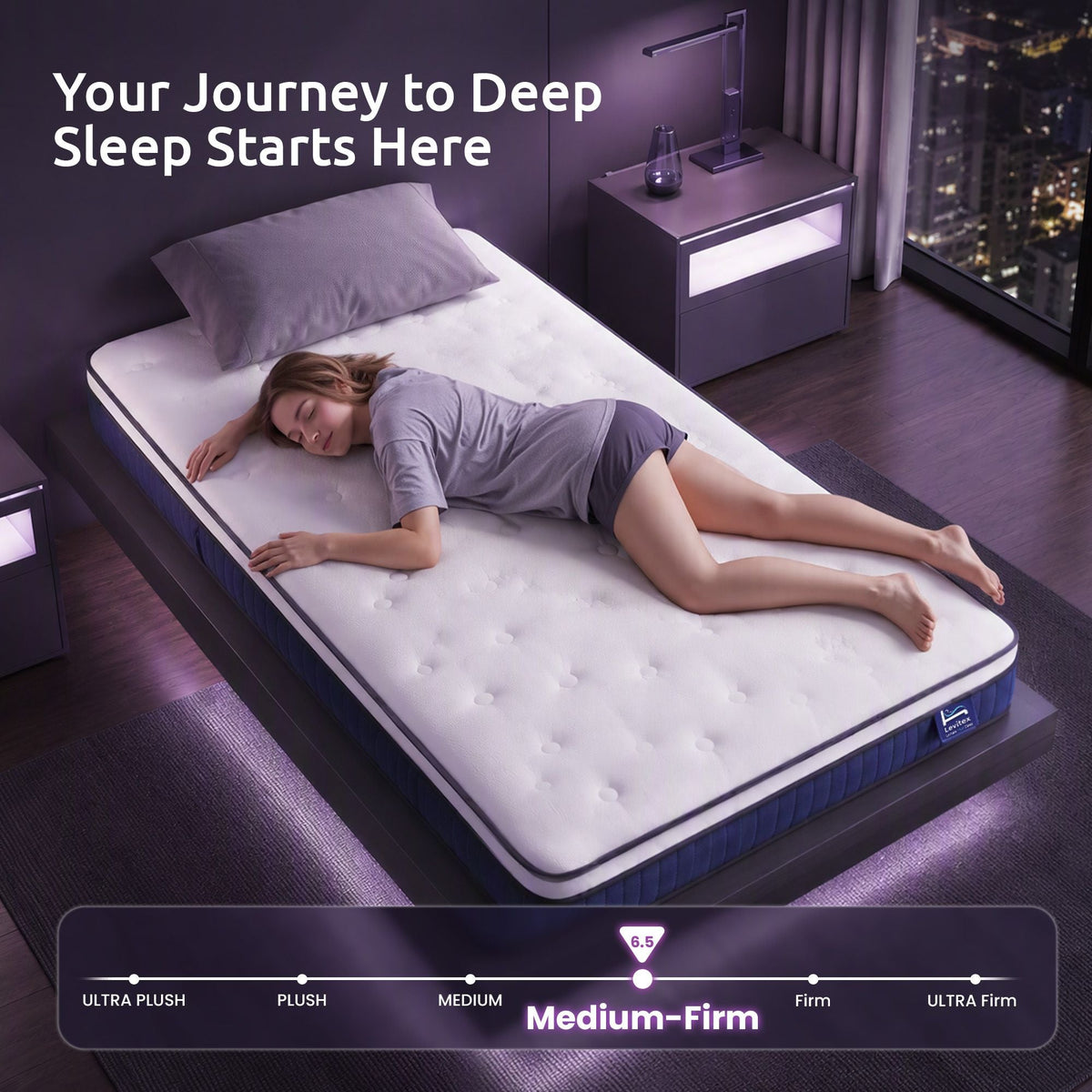 King Single 23cm Pocket Spring Mattress with Cooling Gel Foam, Medium-Firm Support - White - Furniture > Mattresses > King Single Mattress - Rivercity House & Home Co. (ABN 18 642 972 209) - Affordable Modern Furniture Australia