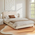 Cloud King Single Bouclé Bed Frame – White