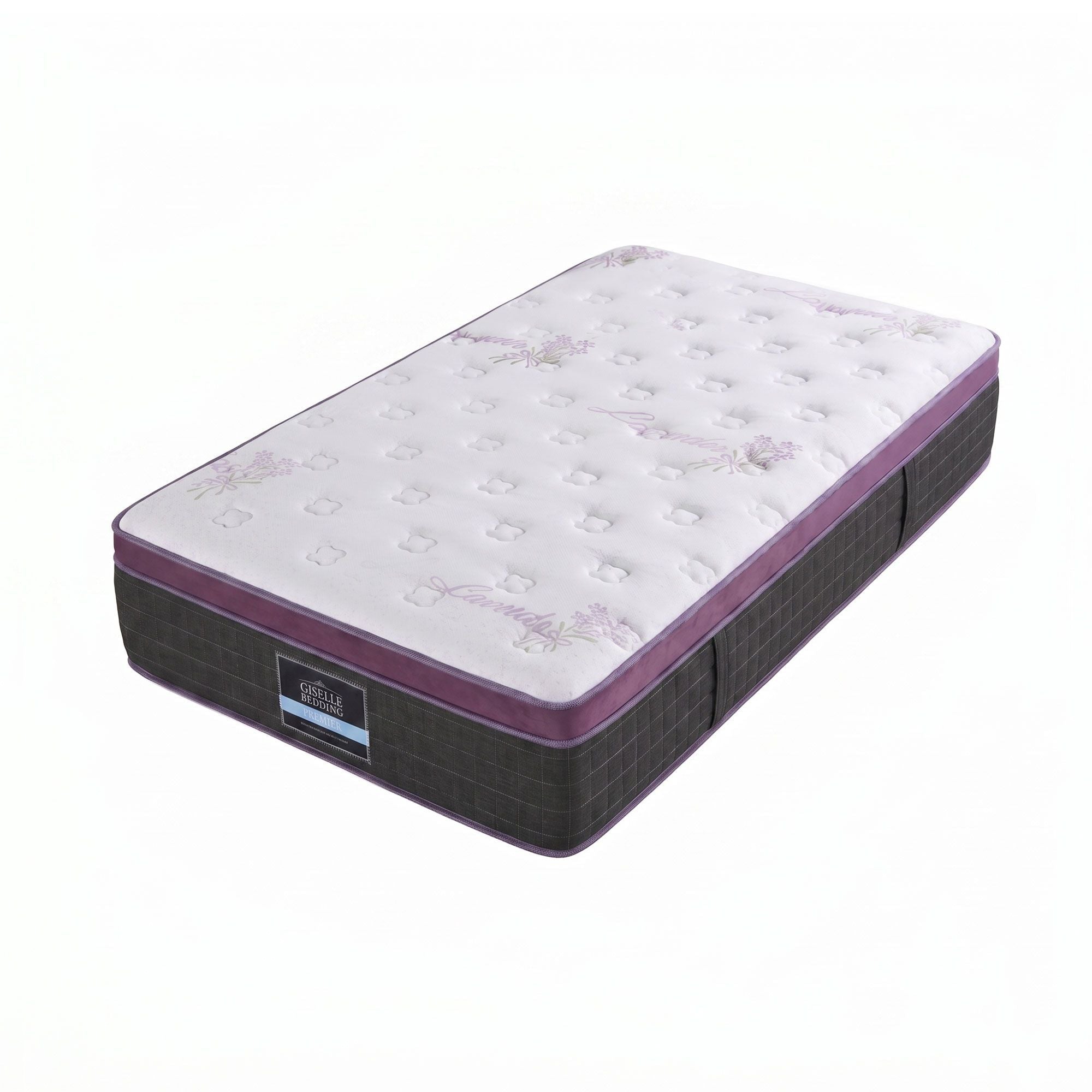 King Single Euro Top Firm Pocket Spring Mattress with Edge Support - Purple & Black - Furniture > Mattresses > King Single Mattress - Rivercity House & Home Co. (ABN 18 642 972 209) - Affordable Modern Furniture Australia