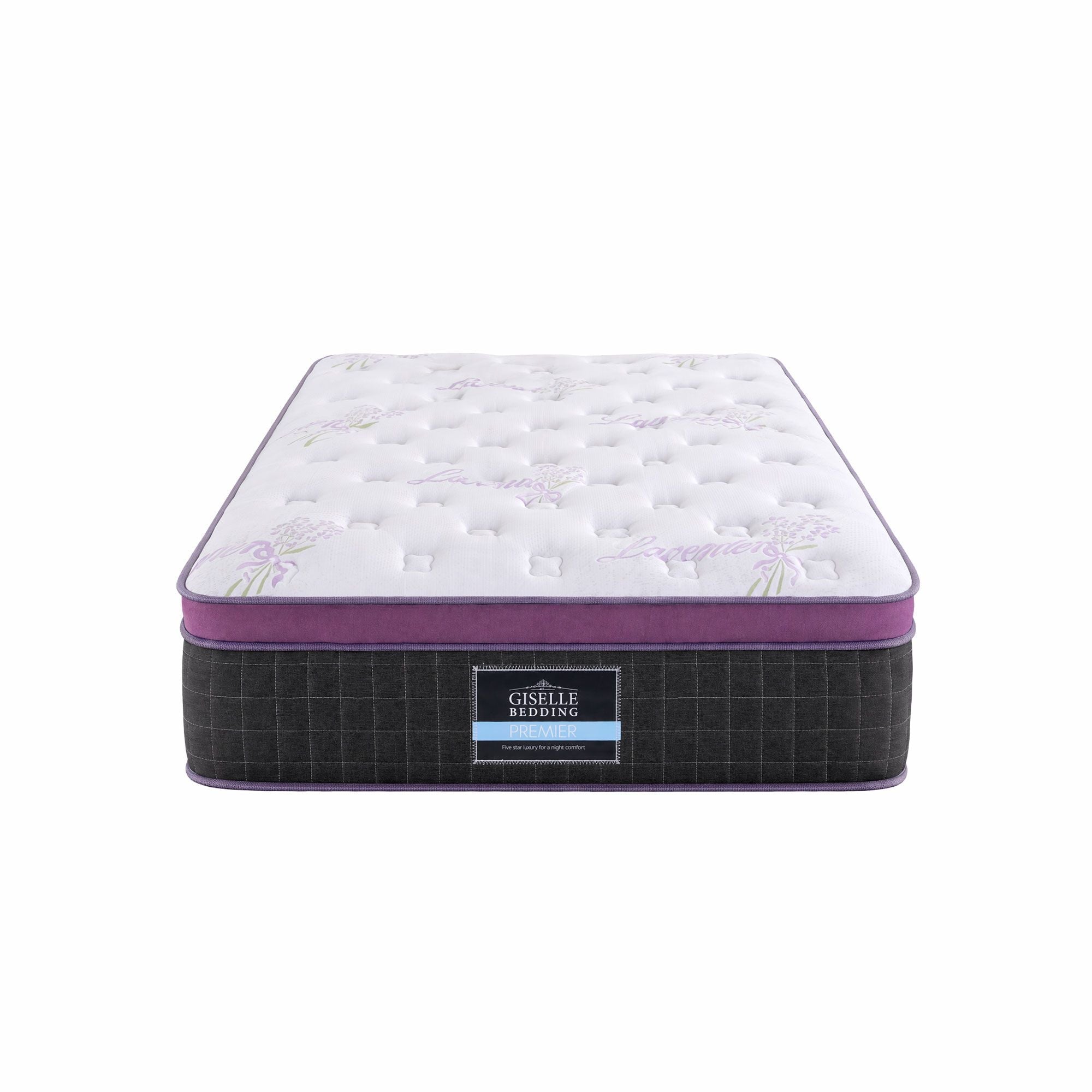 King Single Euro Top Firm Pocket Spring Mattress with Edge Support - Purple & Black - Furniture > Mattresses > King Single Mattress - Rivercity House & Home Co. (ABN 18 642 972 209) - Affordable Modern Furniture Australia