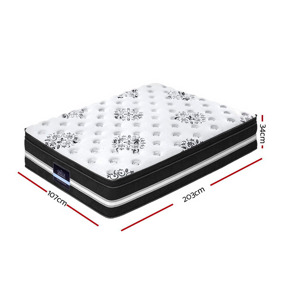 King Single | Giselle Bedding Donegal Series 34cm Euro Top Mattress - Rivercity House & Home Co. (ABN 18 642 972 209) - Affordable Modern Furniture Australia