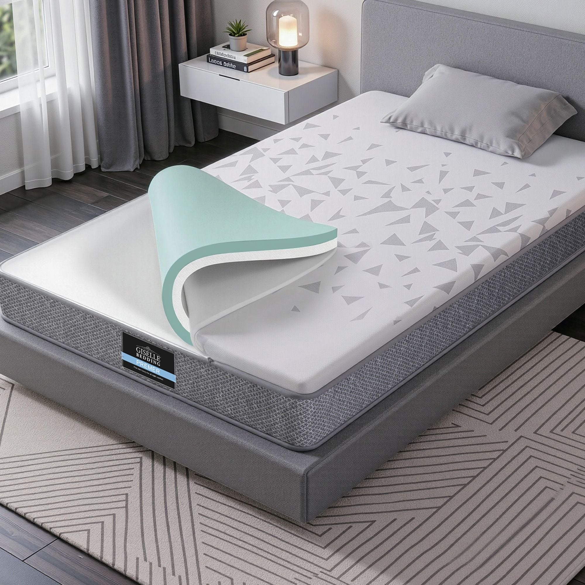 King Single Mattress 23cm Pocket Spring Mattress with Adjustable Firmness Reversible Foam Layer for Medium Firm & Firm Support Motion Isolation Bedroom Bed - Furniture > Mattresses > King Single Mattress - Rivercity House & Home Co. (ABN 18 642 972 209) - Affordable Modern Furniture Australia