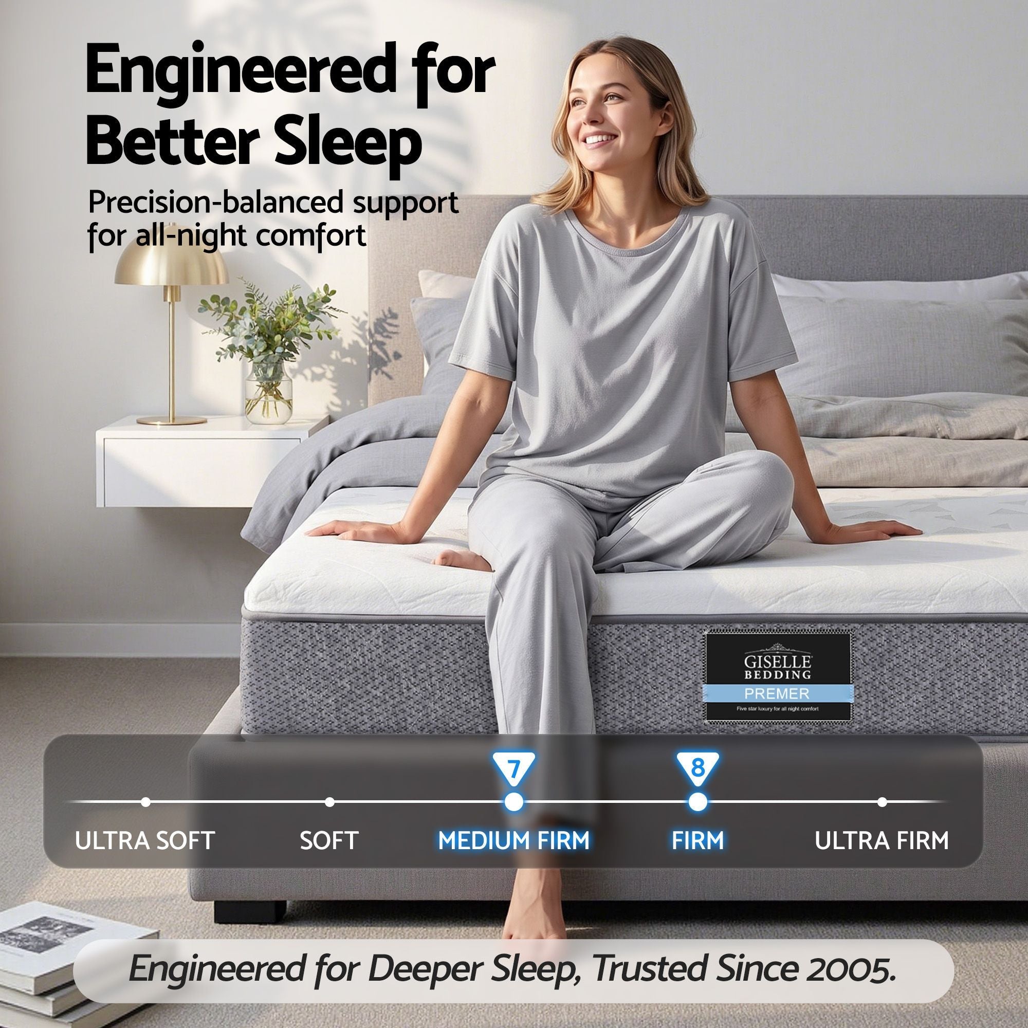 King Single Mattress 23cm Pocket Spring Mattress with Adjustable Firmness Reversible Foam Layer for Medium Firm & Firm Support Motion Isolation Bedroom Bed - Furniture > Mattresses > King Single Mattress - Rivercity House & Home Co. (ABN 18 642 972 209) - Affordable Modern Furniture Australia
