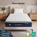King Single 30cm Medium Firm Hybrid Pocket Spring Mattress with Latex Lumbar Support - White