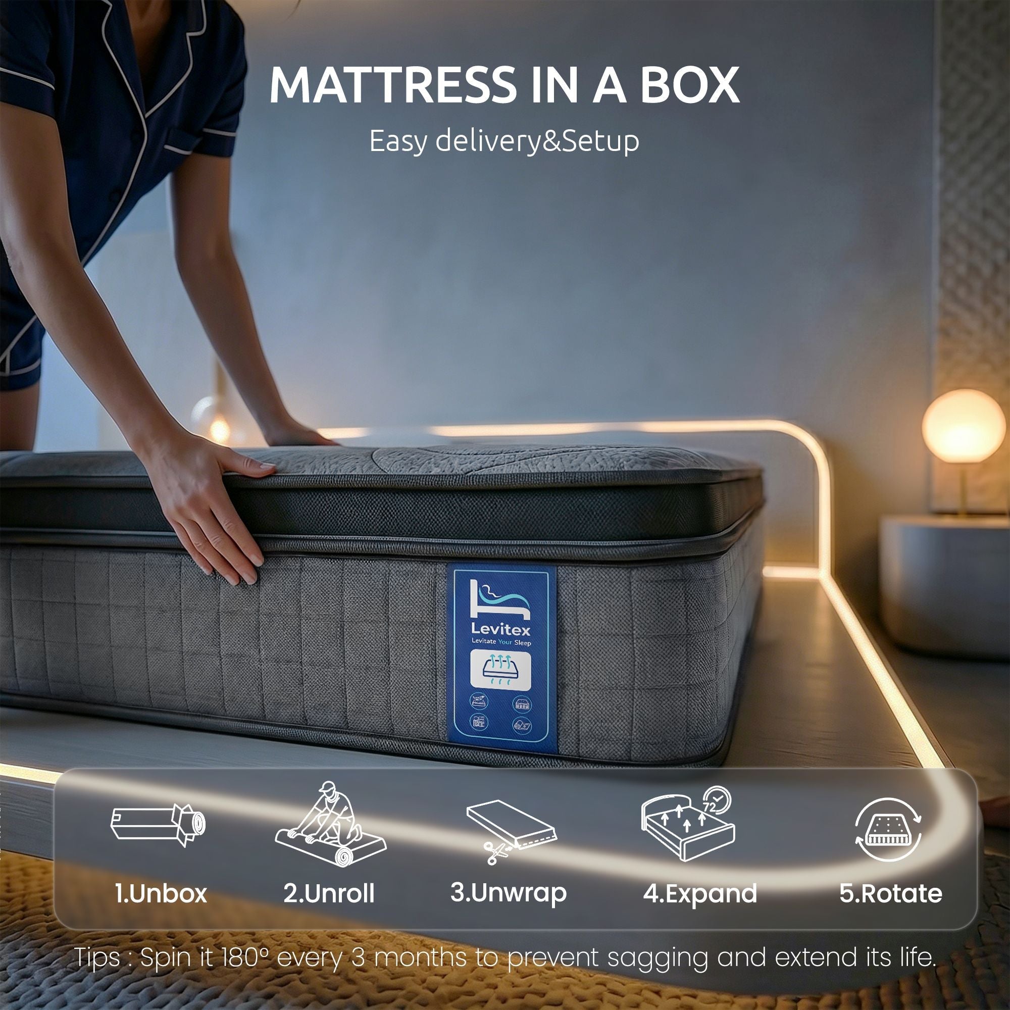 King Single Mattress 33 cm 7 - Zone Pocket Spring 8.0 Extra Firm with Dual - Row Edge Support & Breathable Knit Cover - Furniture > Mattresses > King Single Mattress - Rivercity House & Home Co. (ABN 18 642 972 209) - Affordable Modern Furniture Australia