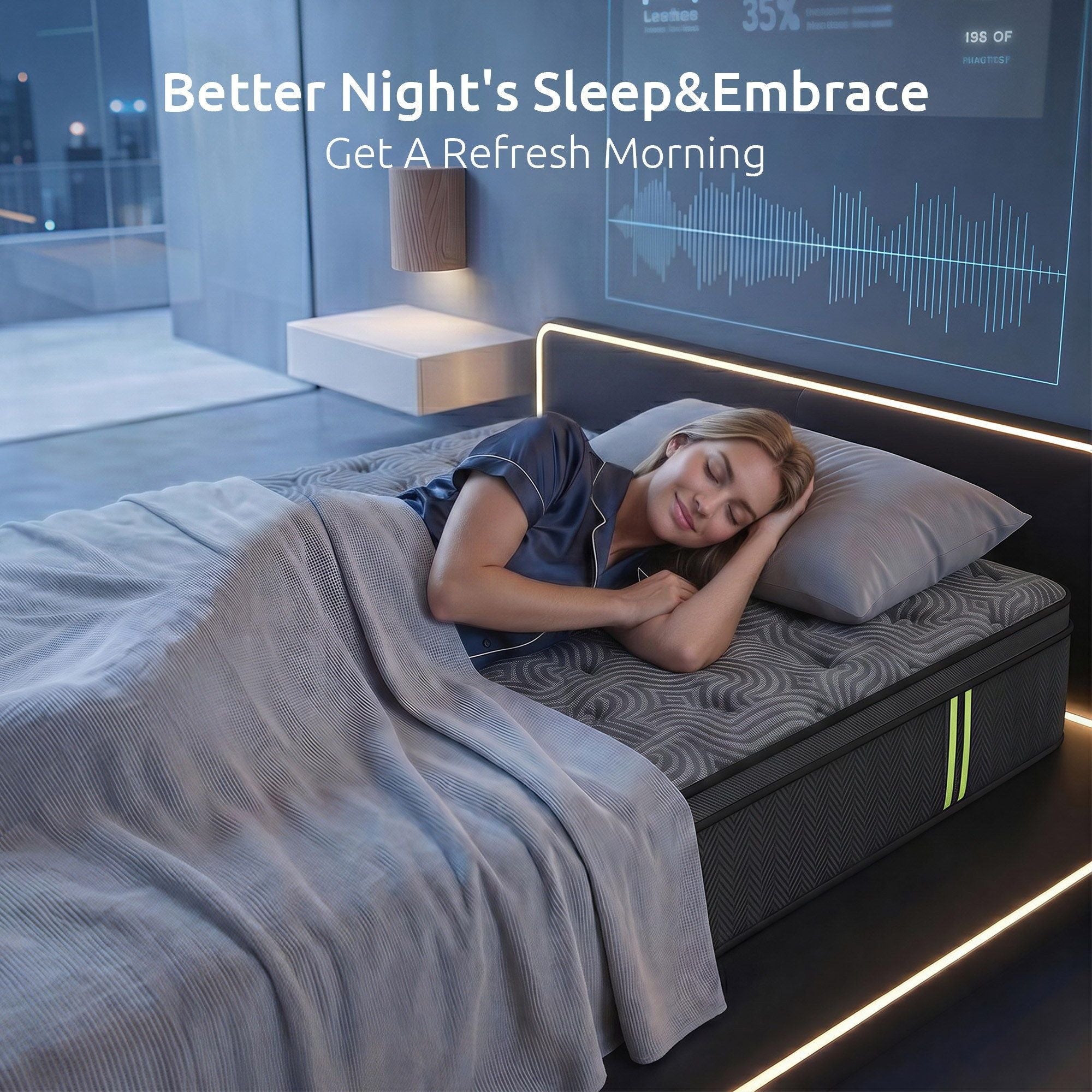 King Single Mattress 34 cm 5 - Zone Pressure Relief Pocket Spring with Reinforced Edge Support & Breathable Gel Memory Foam Hybrid Mattress - Furniture > Mattresses > King Single Mattress - Rivercity House & Home Co. (ABN 18 642 972 209) - Affordable Modern Furniture Australia