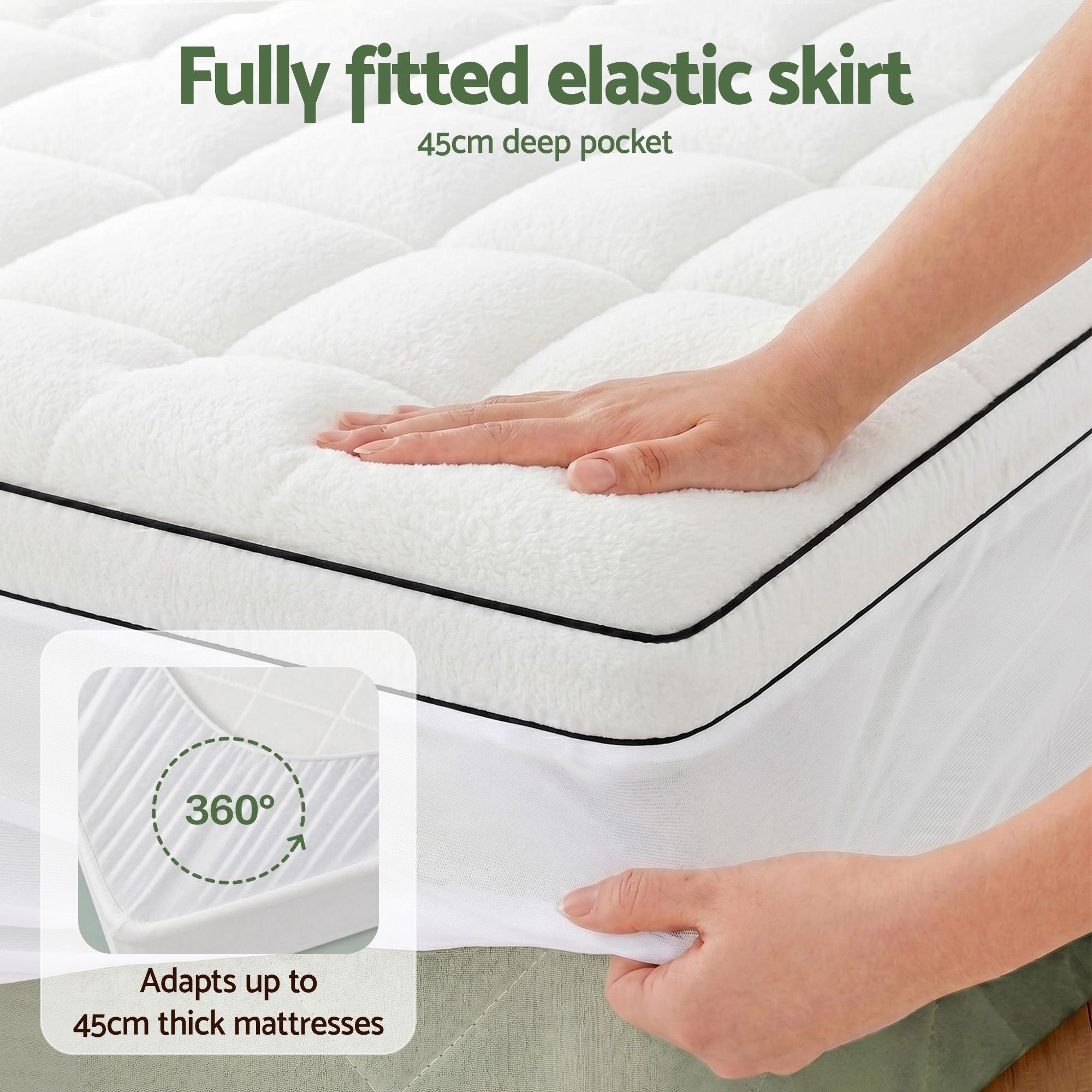 King Single Mattress Topper 5cm Coral Fleece - Furniture > Mattresses > Mattress Toppers - Rivercity House & Home Co. (ABN 18 642 972 209) - Affordable Modern Furniture Australia