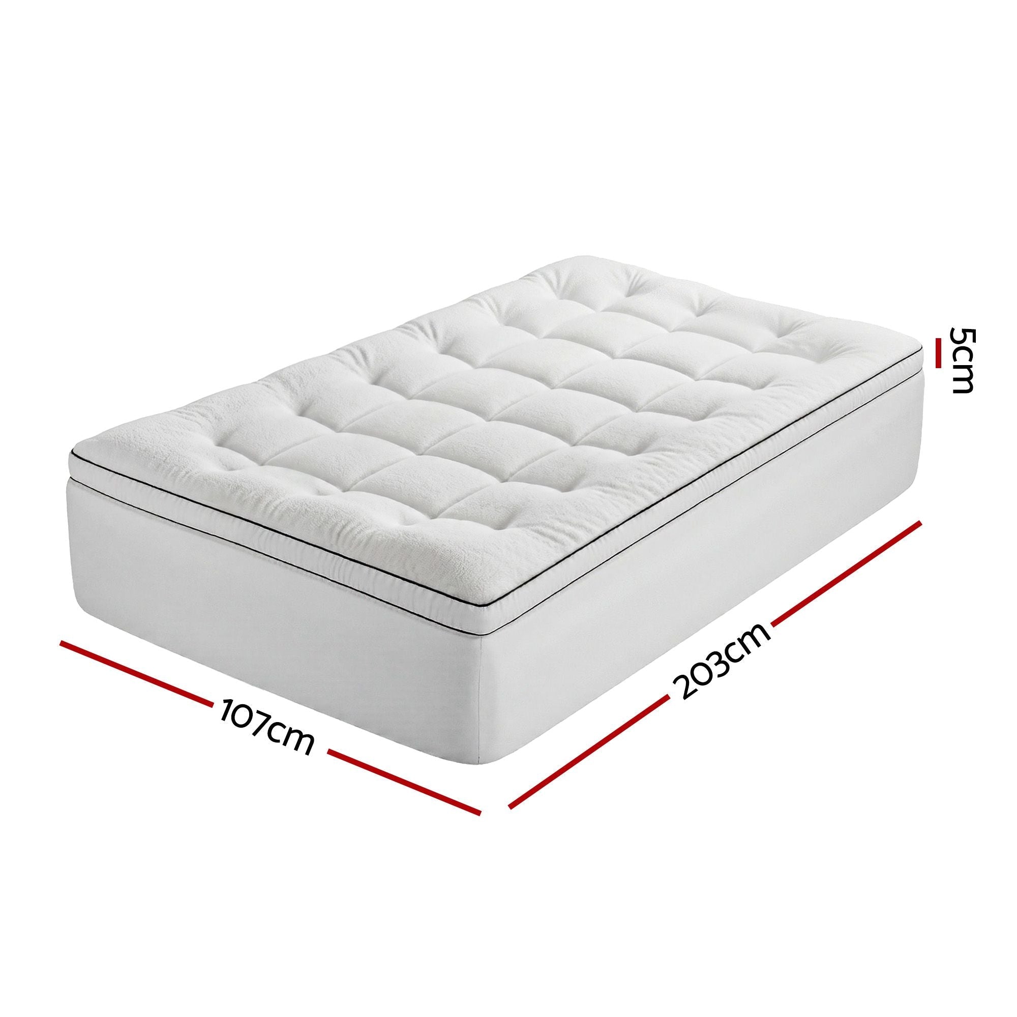 King Single Mattress Topper 5cm Coral Fleece - Furniture > Mattresses > Mattress Toppers - Rivercity House & Home Co. (ABN 18 642 972 209) - Affordable Modern Furniture Australia
