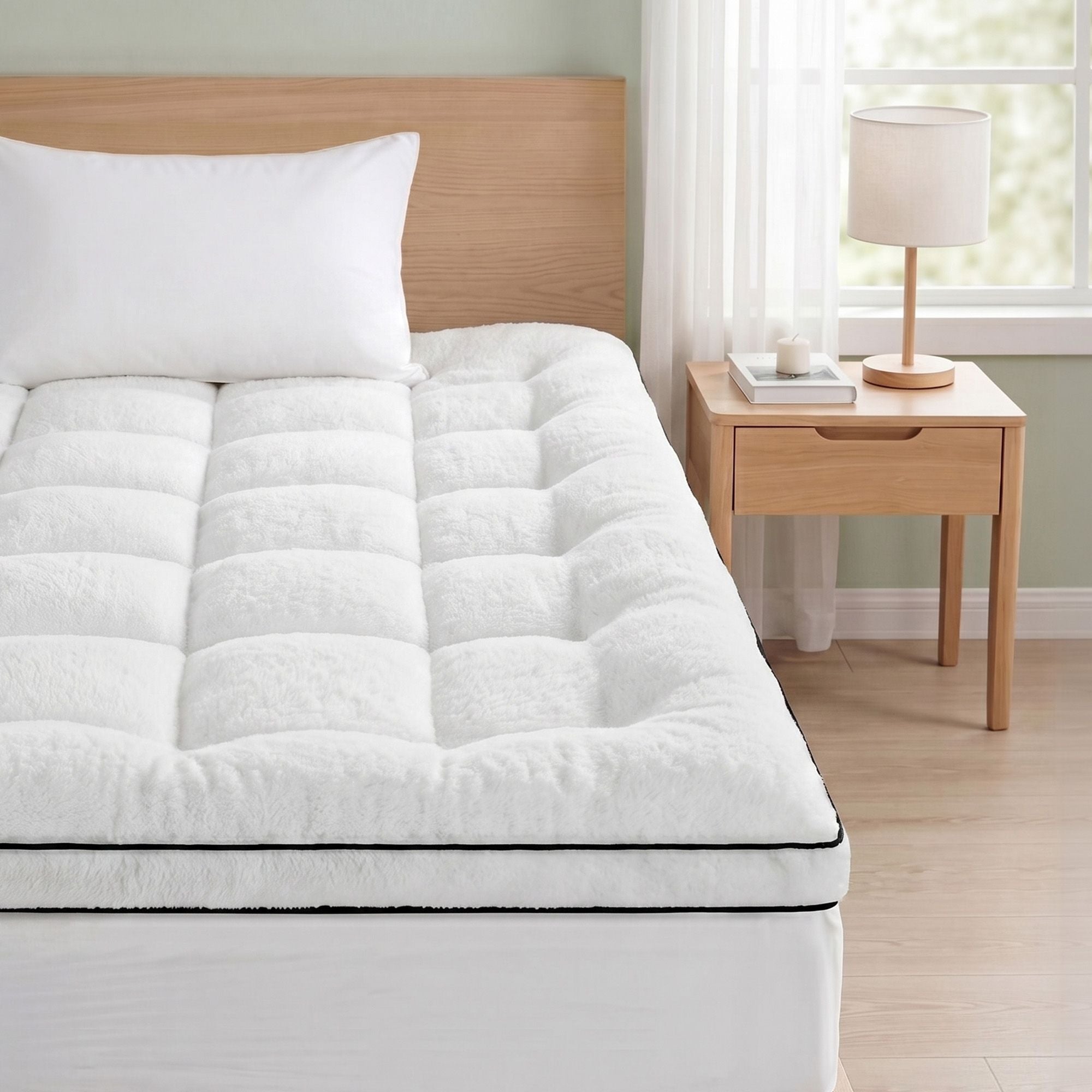 King Single Mattress Topper 5cm Coral Fleece - Furniture > Mattresses > Mattress Toppers - Rivercity House & Home Co. (ABN 18 642 972 209) - Affordable Modern Furniture Australia