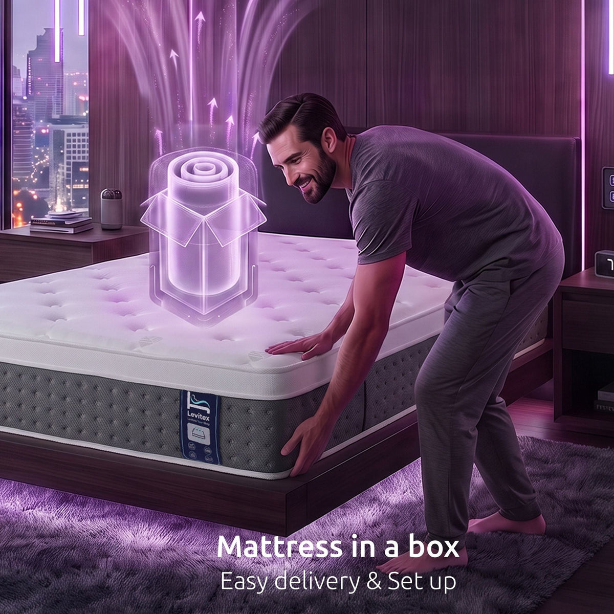 King Single Mattress with 5-Zone Pocket Springs, Lumbar Support & Cooling Gel Memory Foam - White - Furniture > Mattresses > King Single Mattress - Rivercity House & Home Co. (ABN 18 642 972 209) - Affordable Modern Furniture Australia