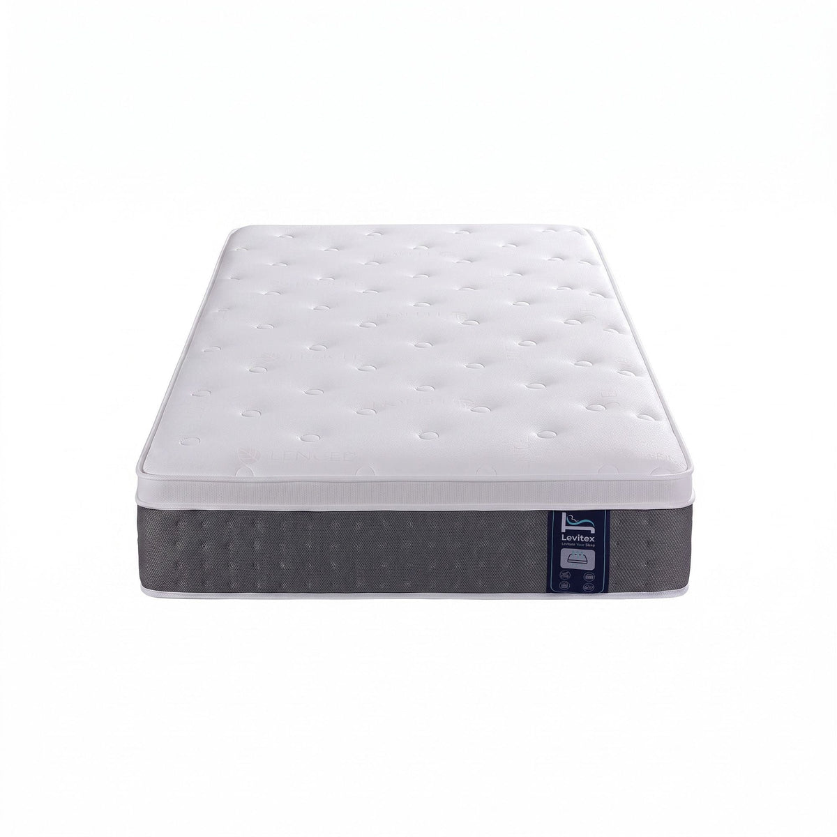 King Single Mattress with 5-Zone Pocket Springs, Lumbar Support & Cooling Gel Memory Foam - White - Furniture > Mattresses > King Single Mattress - Rivercity House & Home Co. (ABN 18 642 972 209) - Affordable Modern Furniture Australia