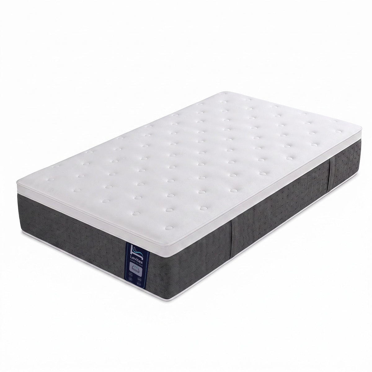 King Single Mattress with 5-Zone Pocket Springs, Lumbar Support & Cooling Gel Memory Foam - White - Furniture > Mattresses > King Single Mattress - Rivercity House & Home Co. (ABN 18 642 972 209) - Affordable Modern Furniture Australia