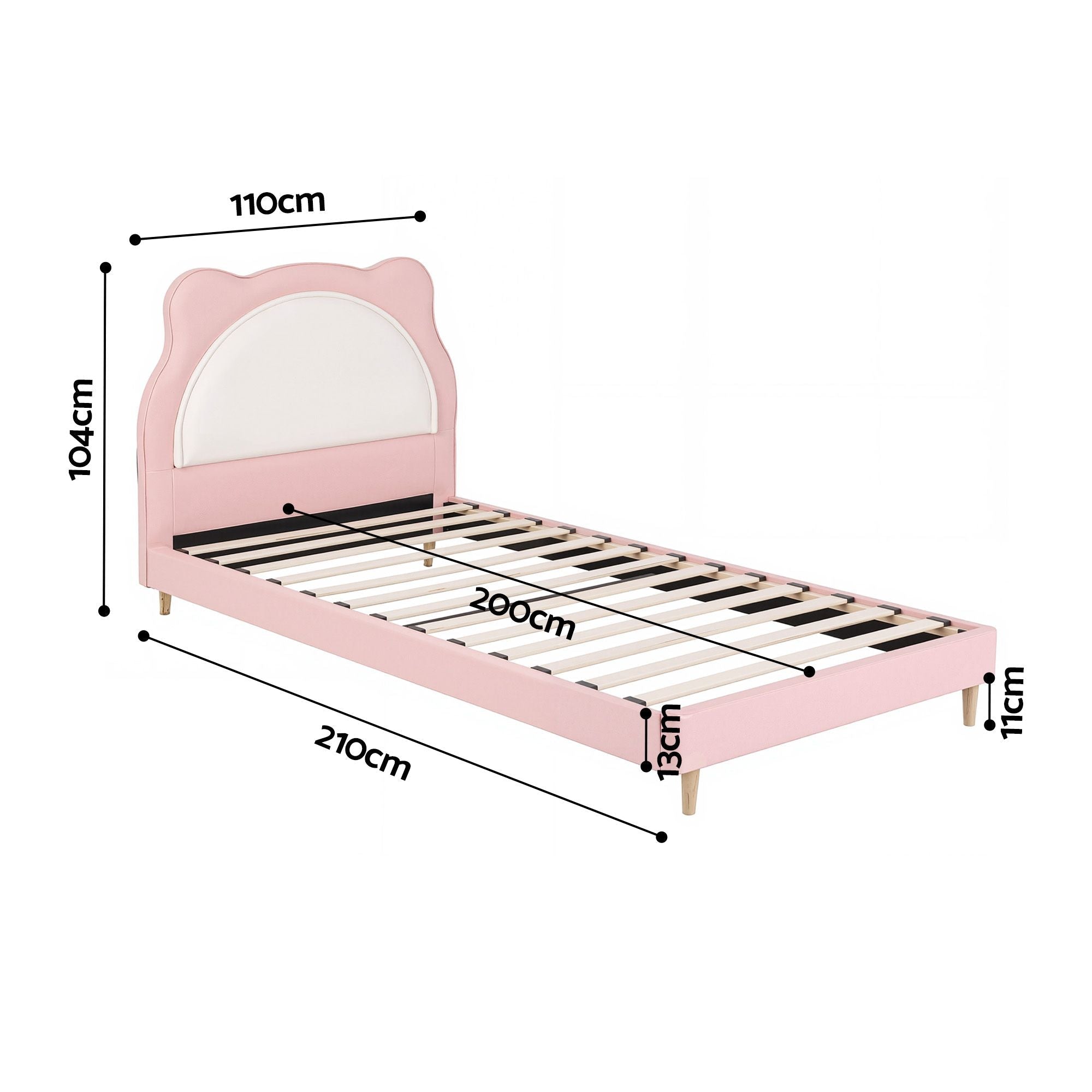 King Single Pink Kids Bed Frame for Girls Bedroom Cute Animal Upholstered - Furniture > Bedroom > Beds & Bed Frames - Rivercity House & Home Co. (ABN 18 642 972 209) - Affordable Modern Furniture Australia