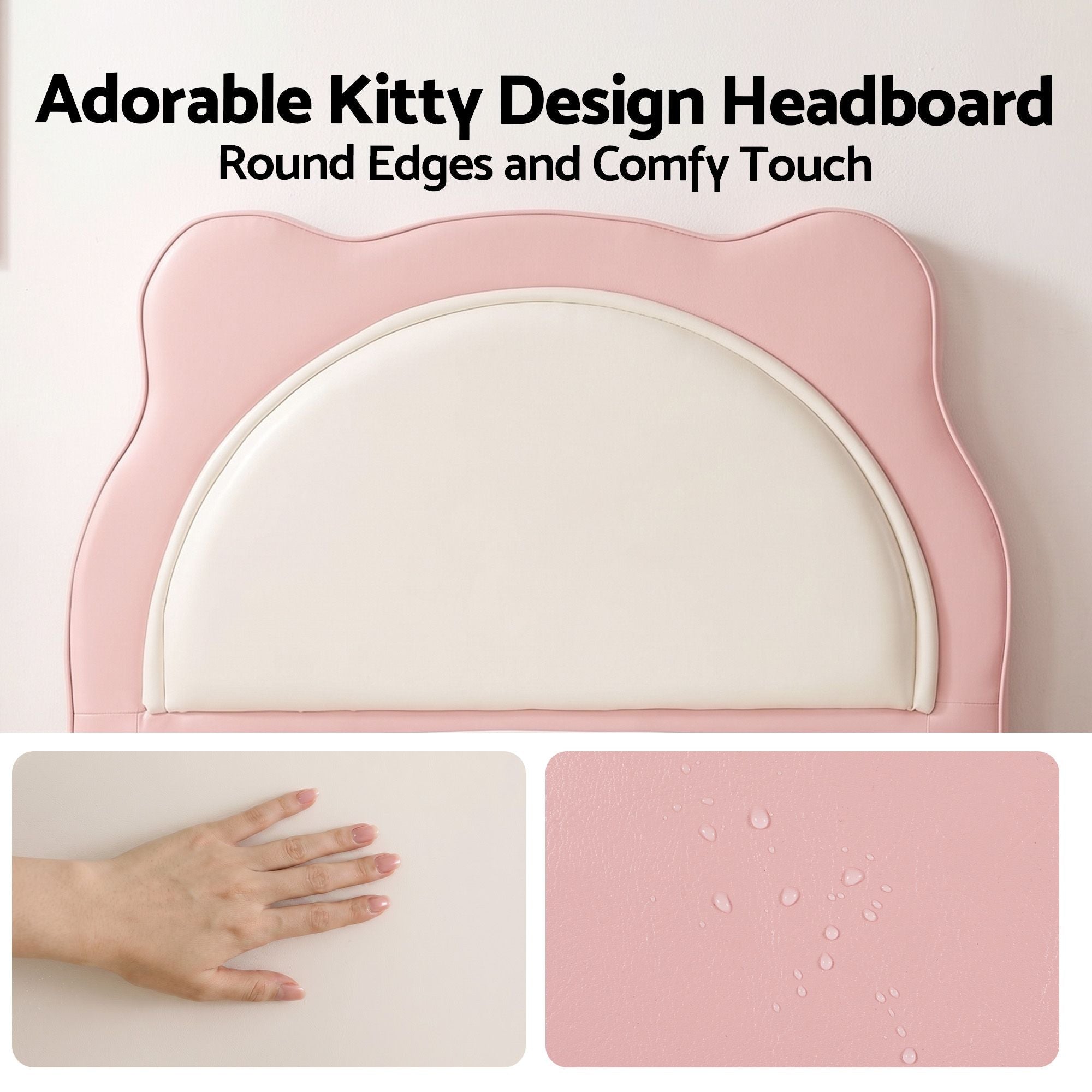 King Single Pink Kids Bed Frame for Girls Bedroom Cute Animal Upholstered - Furniture > Bedroom > Beds & Bed Frames - Rivercity House & Home Co. (ABN 18 642 972 209) - Affordable Modern Furniture Australia