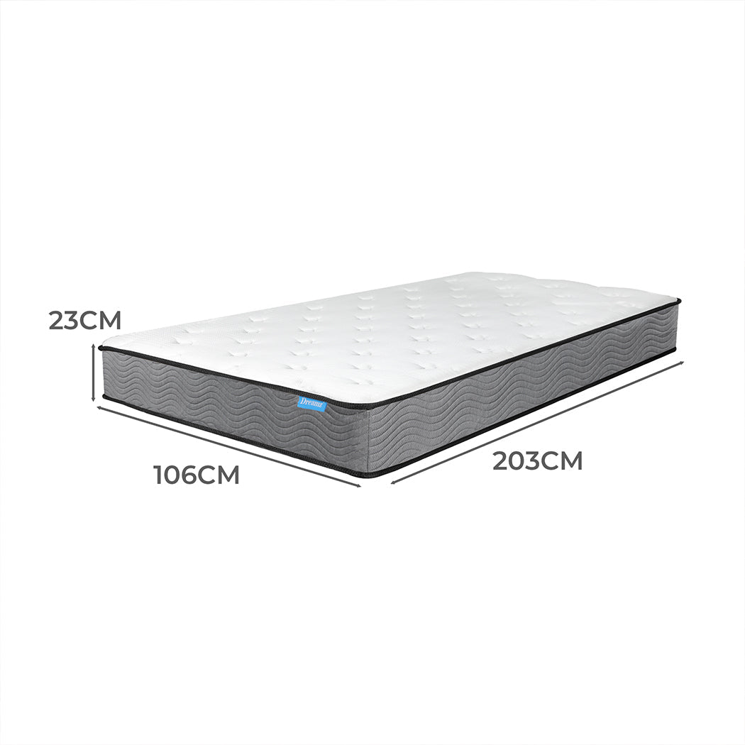 King Single Pocket Spring Mattress Extra Firm 23cm - White - Rivercity House & Home Co. (ABN 18 642 972 209) - Affordable Modern Furniture Australia
