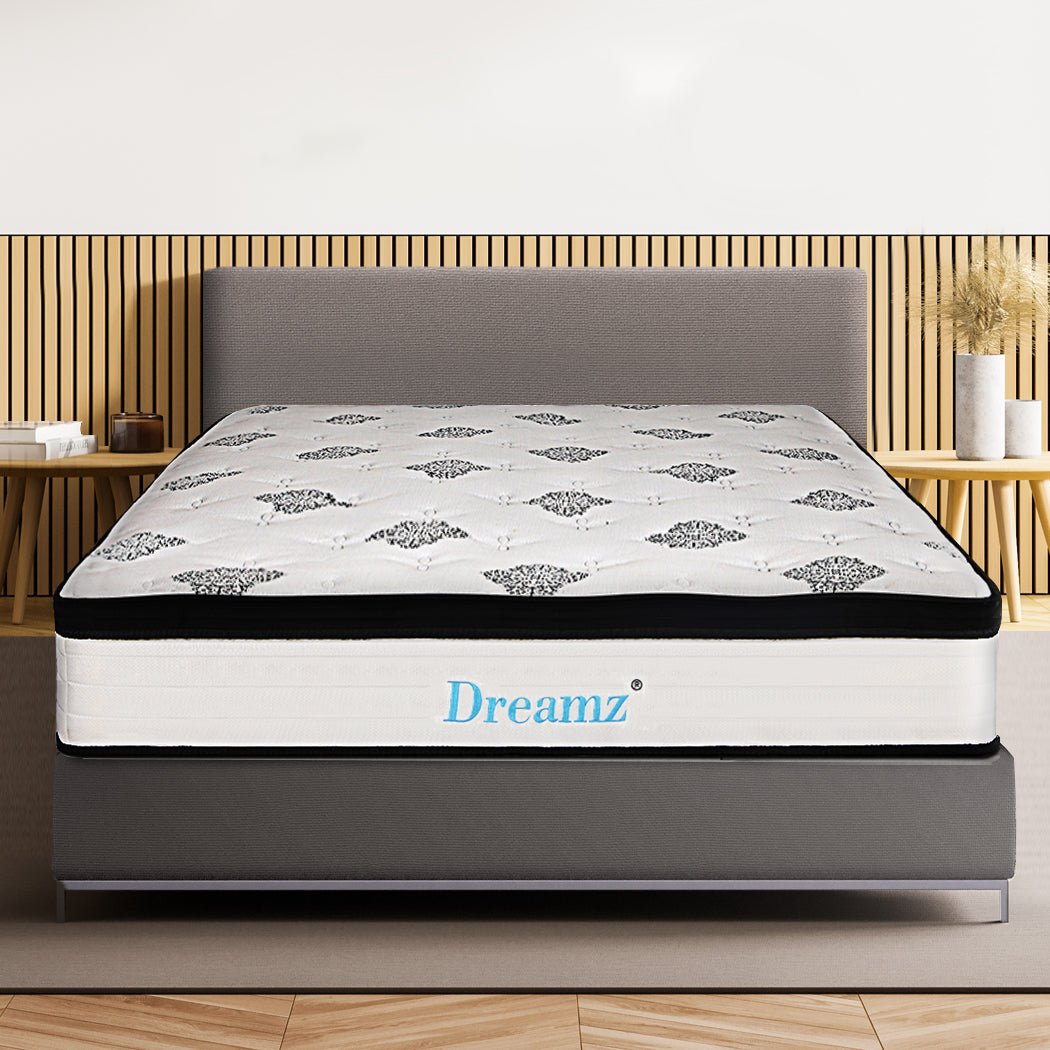 King Single Pocket Spring Mattress Medium Firm - White - Rivercity House & Home Co. (ABN 18 642 972 209) - Affordable Modern Furniture Australia