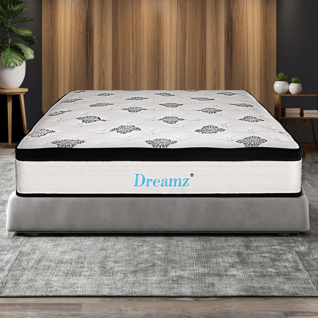 King Single Pocket Spring Mattress Medium Firm - White - Rivercity House & Home Co. (ABN 18 642 972 209) - Affordable Modern Furniture Australia