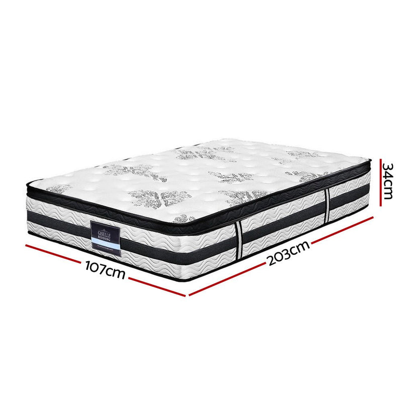 King Single Size | Algarve Series Euro Top Pocket Spring Mattress (Medium Firm) - Rivercity House & Home Co. (ABN 18 642 972 209) - Affordable Modern Furniture Australia