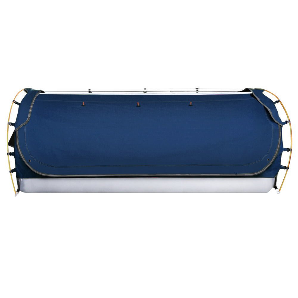 King Single Swag Camping Swags Canvas Free Standing Dome Tent Blue - Outdoor Recreation > Camping > Tents - Rivercity House & Home Co. (ABN 18 642 972 209) - Affordable Modern Furniture Australia