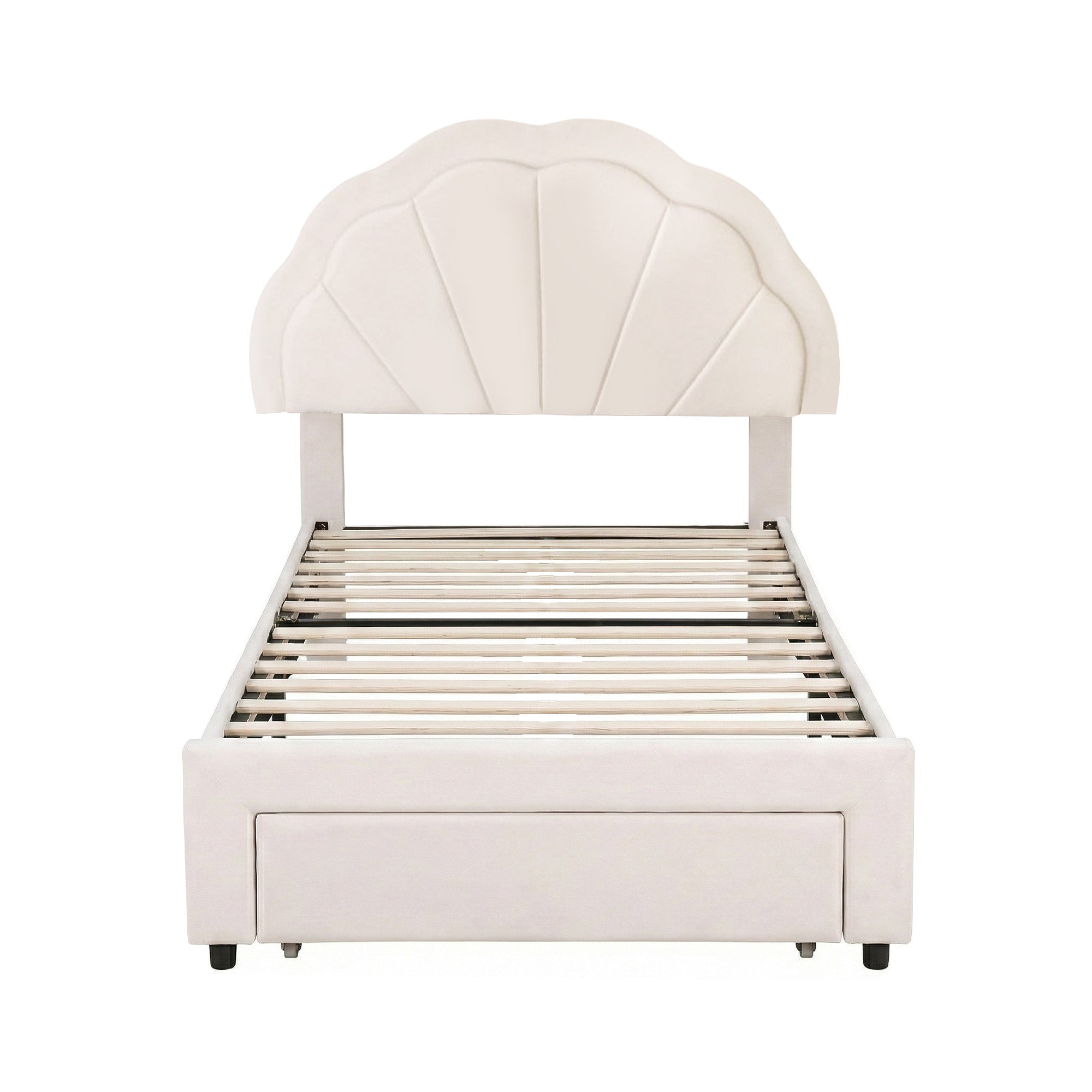 King Single Upholstered Velvet Platform Bed Frame with LED Headboard & Storage Drawer - Velvet - Furniture > Bedroom > Beds & Bed Frames - Rivercity House & Home Co. (ABN 18 642 972 209) - Affordable Modern Furniture Australia