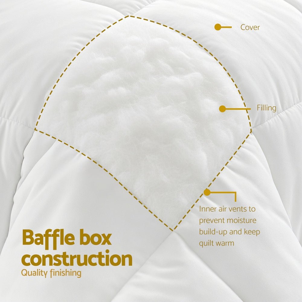 King Size 400GSM Microfiber Quilt All Season Duvet Quilts Comforter Winter Summer - Home & Garden > Bedding > Quilts & Duvets - Rivercity House & Home Co. (ABN 18 642 972 209) - Affordable Modern Furniture Australia