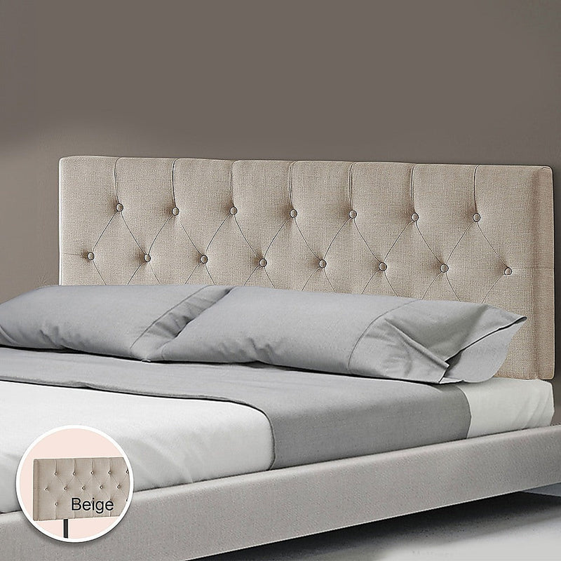 King Size | Deluxe Headboard Bedhead (Beige) - Rivercity House & Home Co. (ABN 18 642 972 209) - Affordable Modern Furniture Australia