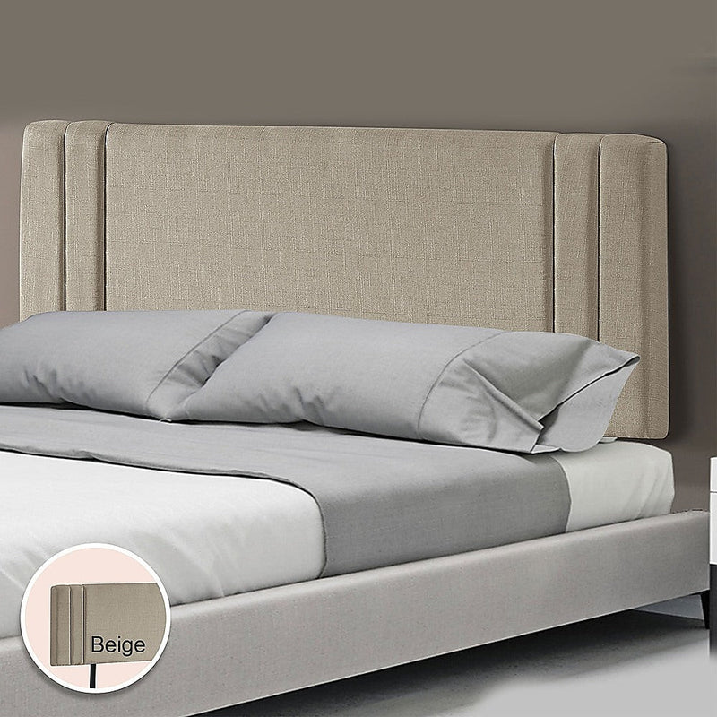 King Size | Linen Headboard (Beige) - Rivercity House & Home Co. (ABN 18 642 972 209) - Affordable Modern Furniture Australia