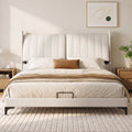 King Size PU Leather Bed Frame with Adjustable Headboard