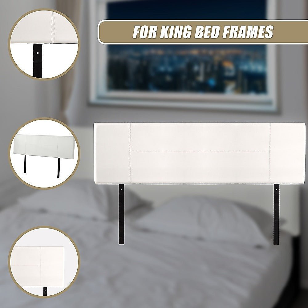 King Size | PU Leather Bed Headboard Bedhead (White) - Rivercity House & Home Co. (ABN 18 642 972 209) - Affordable Modern Furniture Australia
