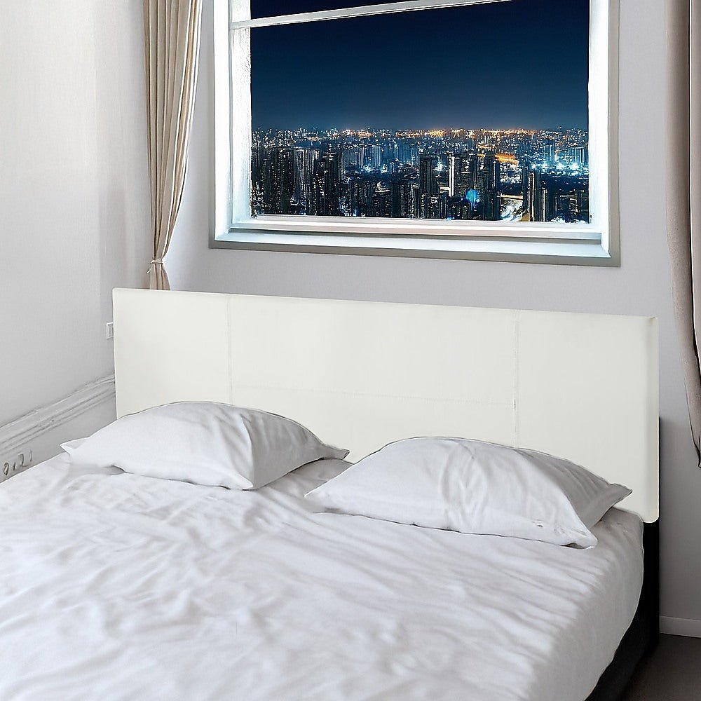 King Size | PU Leather Bed Headboard Bedhead (White) - Rivercity House & Home Co. (ABN 18 642 972 209) - Affordable Modern Furniture Australia