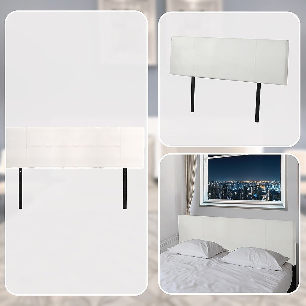 King Size | PU Leather Bed Headboard Bedhead (White) - Rivercity House & Home Co. (ABN 18 642 972 209) - Affordable Modern Furniture Australia
