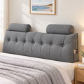 King Size Triangular Wedge Headboard Pillow with 2 Cushions - Grey