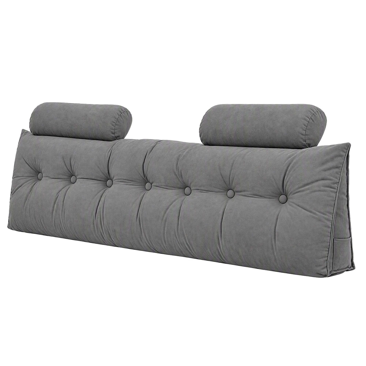 King Size Triangular Wedge Headboard Pillow with 2 Cushions - Grey - Furniture > Bedroom > Headboards - Rivercity House & Home Co. (ABN 18 642 972 209) - Affordable Modern Furniture Australia