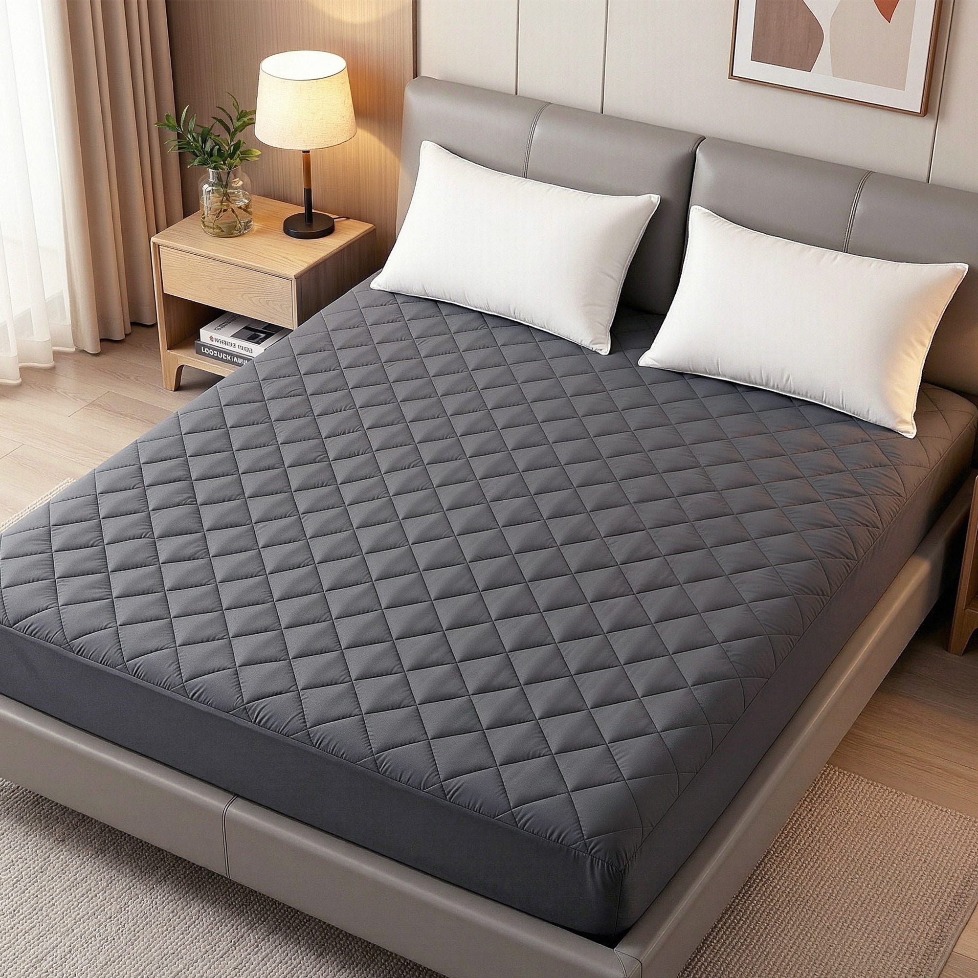 King Water - Resistant Microfiber Mattress Protector 360° Fit - Grey - Home & Garden > Bedding > Mattress Protectors - Rivercity House & Home Co. (ABN 18 642 972 209) - Affordable Modern Furniture Australia