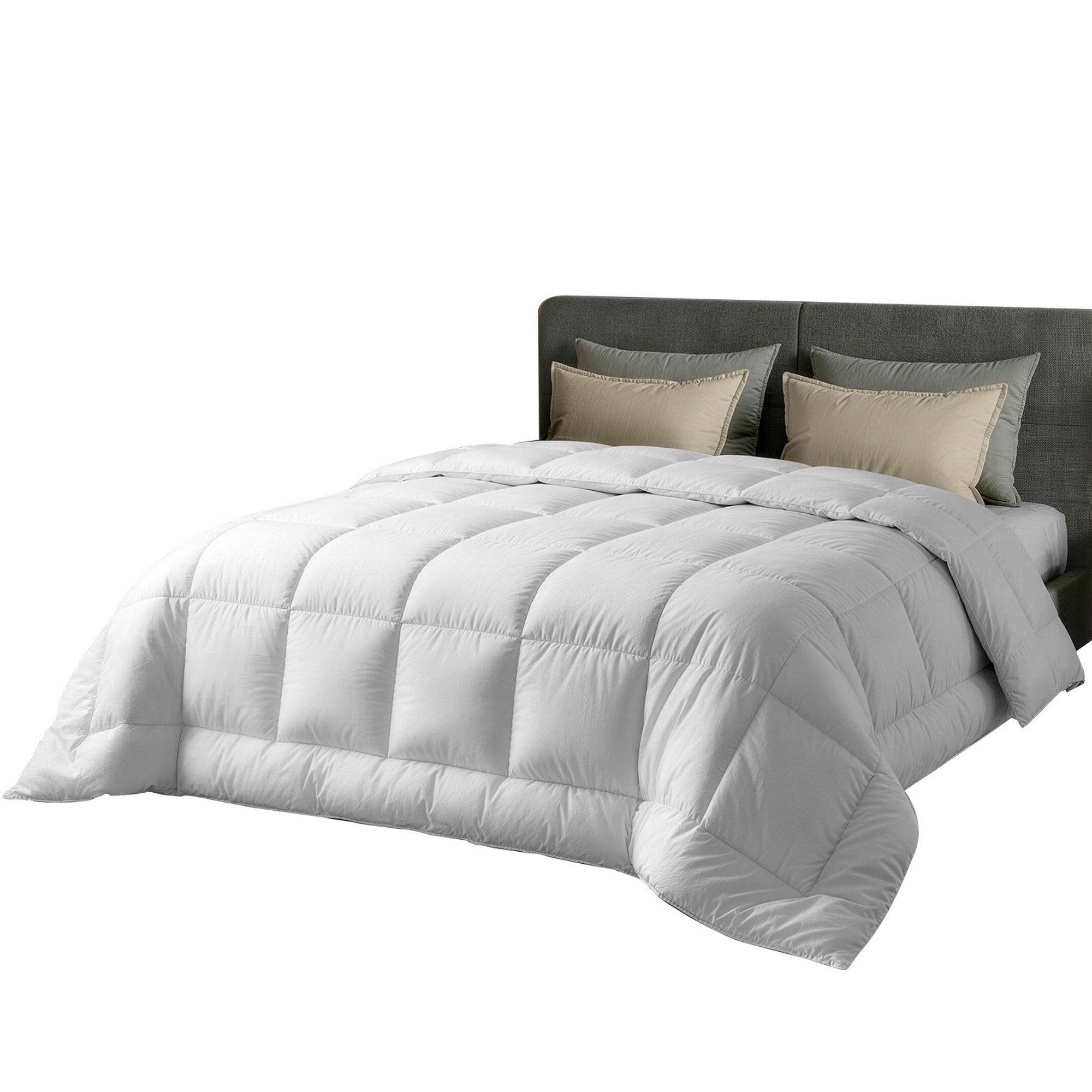 King Wool Quilt 500GSM Winter Baffle Box Construction - White - Home & Garden > Bedding > Quilts & Duvets - Rivercity House & Home Co. (ABN 18 642 972 209) - Affordable Modern Furniture Australia