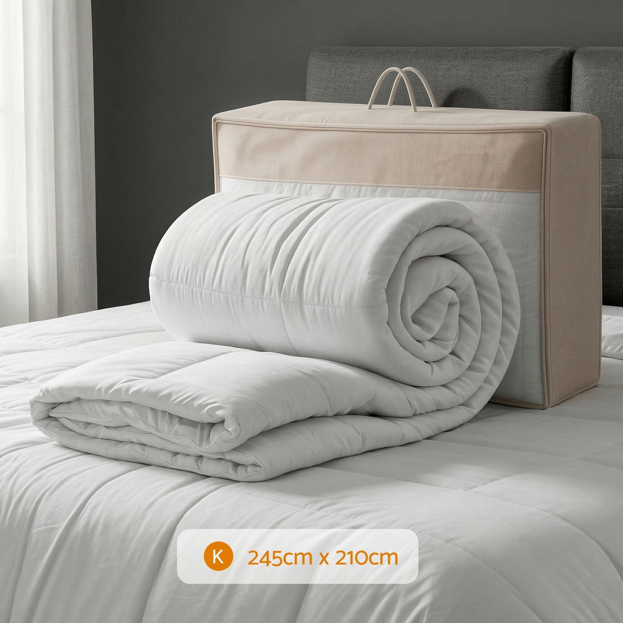 King Wool Quilt 500GSM Winter Baffle Box Construction - White - Home & Garden > Bedding > Quilts & Duvets - Rivercity House & Home Co. (ABN 18 642 972 209) - Affordable Modern Furniture Australia