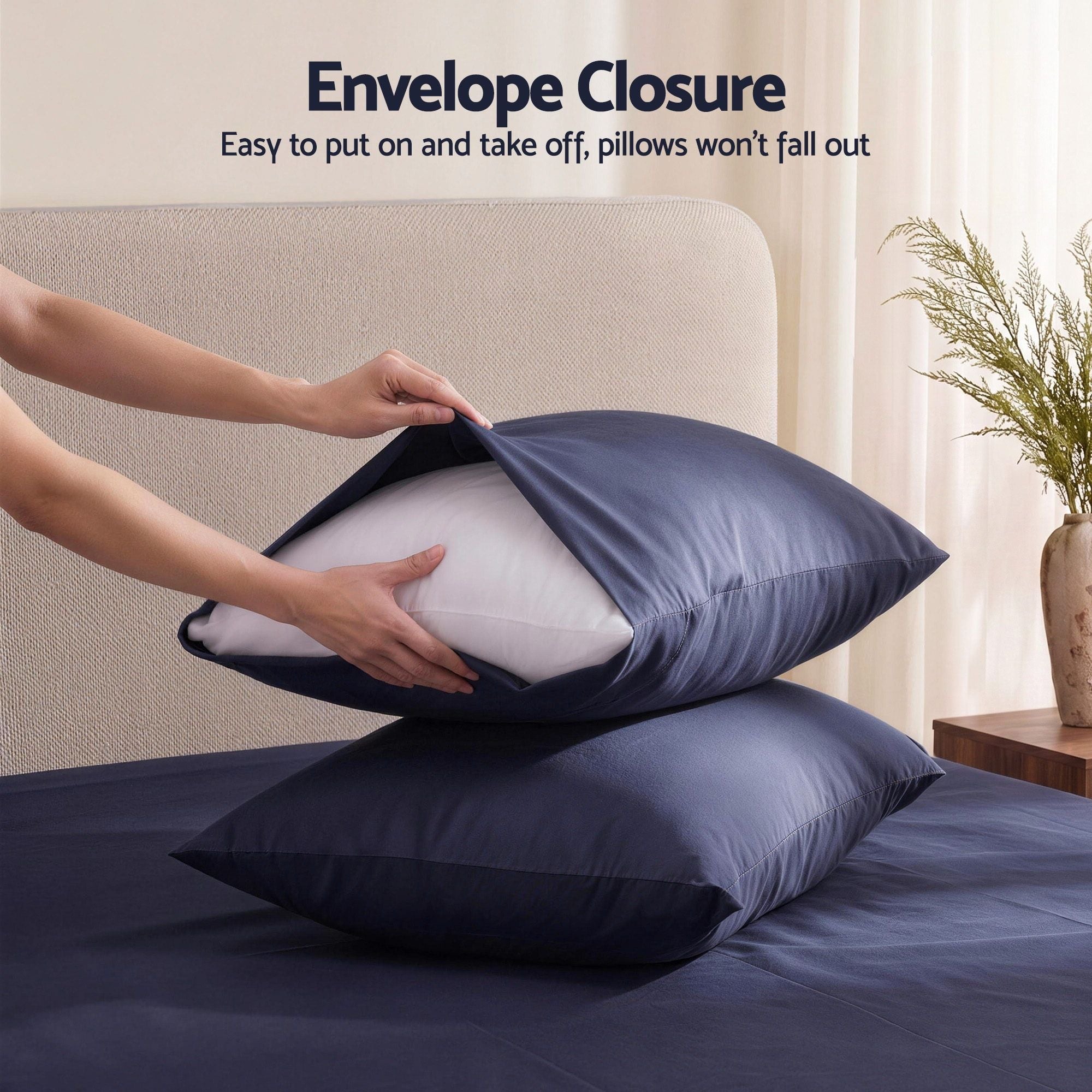 Kingsingle 500TC Cotton 4Pcs Sheet Set with 40cm Extra Deep Pocket for Thick Mattresses Sateen Weave for Sweaty Nights Navy Blue - Home & Garden > Bedding > Bed Sheets - Rivercity House & Home Co. (ABN 18 642 972 209) - Affordable Modern Furniture Australia