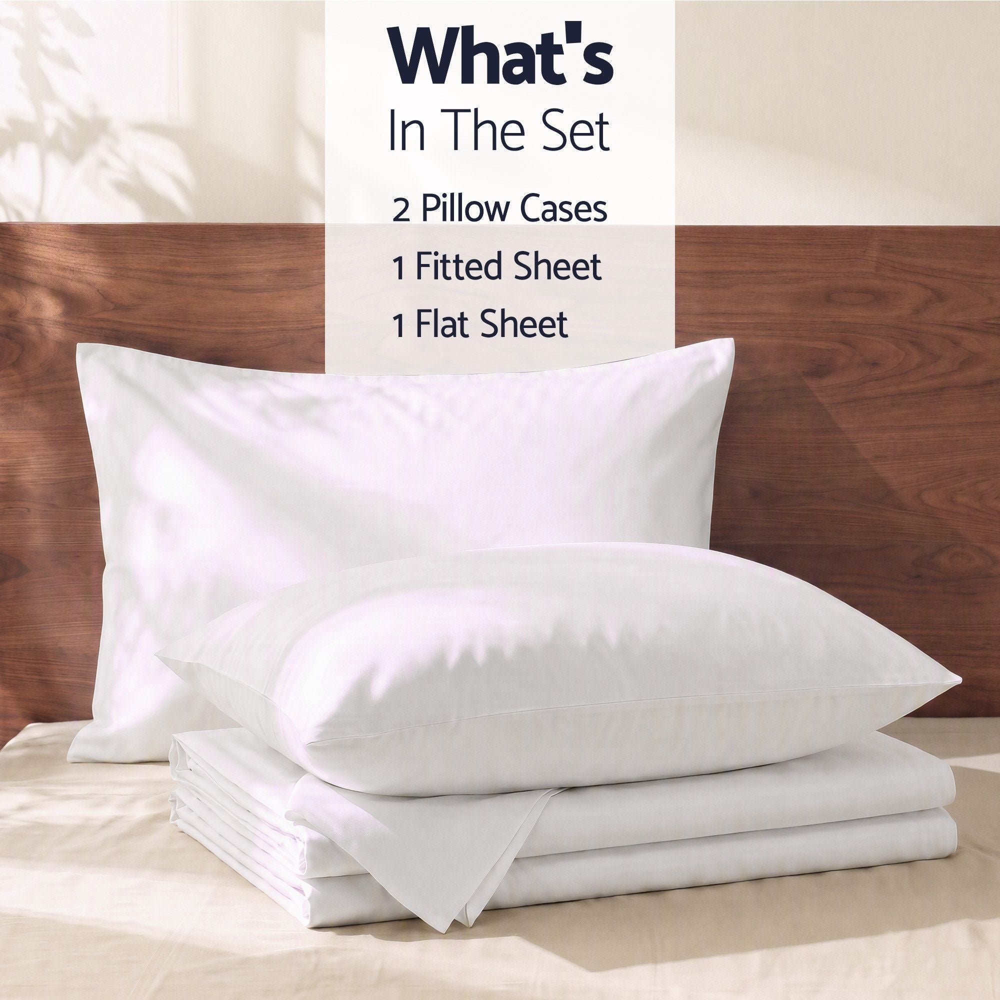 Kingsingle 500TC Cotton 4Pcs Sheet Set with 40cm Extra Deep Pocket for Thick Mattresses Sateen Weave for Sweaty Nights White - Home & Garden > Bedding > Bed Sheets - Rivercity House & Home Co. (ABN 18 642 972 209) - Affordable Modern Furniture Australia