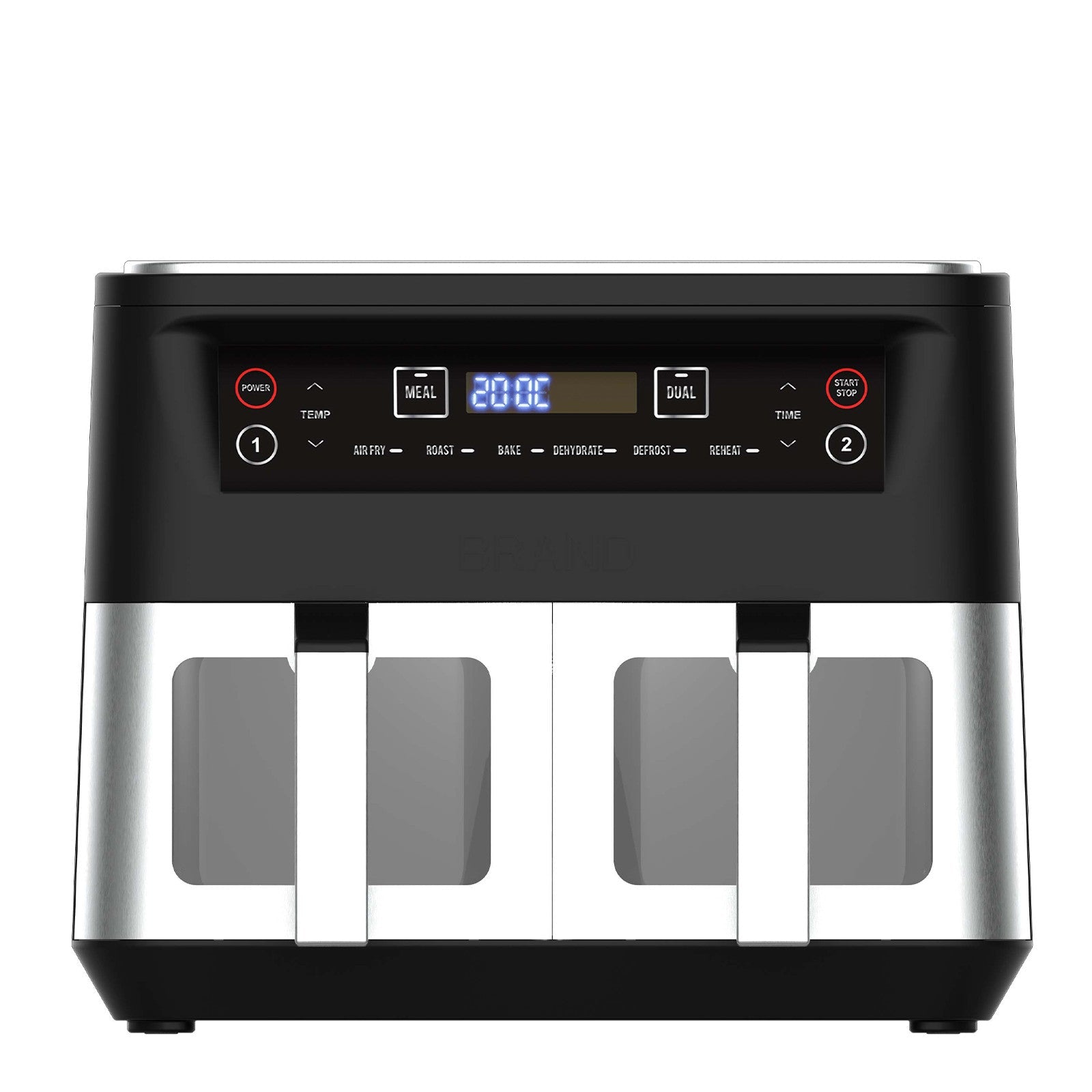Kitchen Couture Dual View 2 x 5 Litre (10 Litre) Air Fryer Stainless Steel - Appliances > Kitchen Appliances > Air Fryers - Rivercity House & Home Co. (ABN 18 642 972 209) - Affordable Modern Furniture Australia