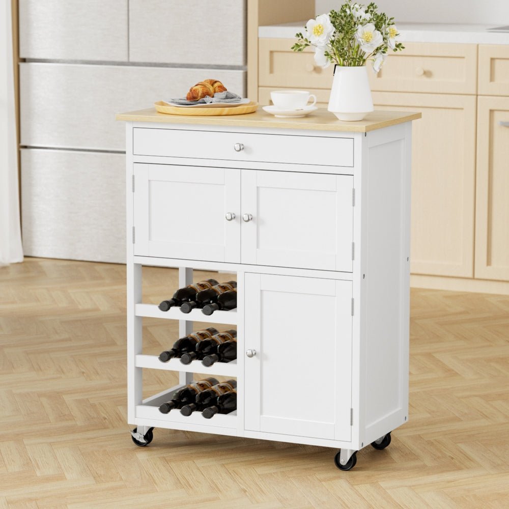 Kitchen Island Trolley Rolling Serving Cart Storage Cart Drawer Cupboard - Tools > Tools Storage > Work Benches - Rivercity House & Home Co. (ABN 18 642 972 209) - Affordable Modern Furniture Australia
